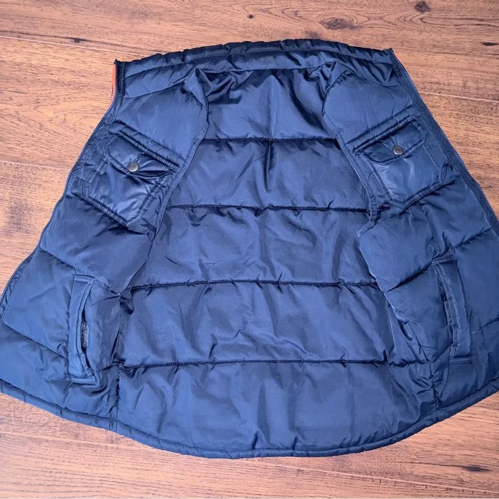 Gap Boy Reversible Camo Jacket Puffer Vest Navy Blue Youth L